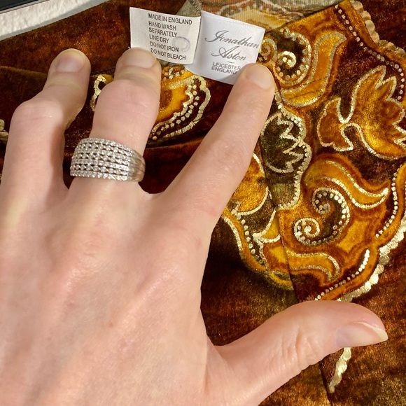 COPY - 🕌 Jonathan Aston Copper Gold Foil Leaf Print Ankle Legging Pant Sz 1 RRR - Picture 3 of 3